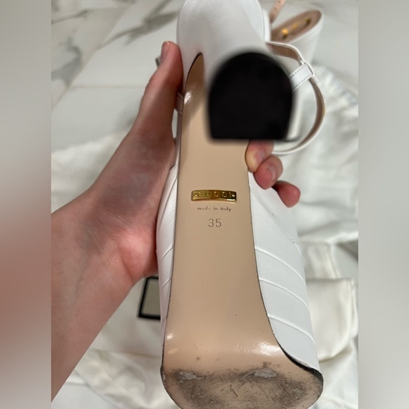 Gucci Leather Platform Pump in White - Picture 6 of 9
